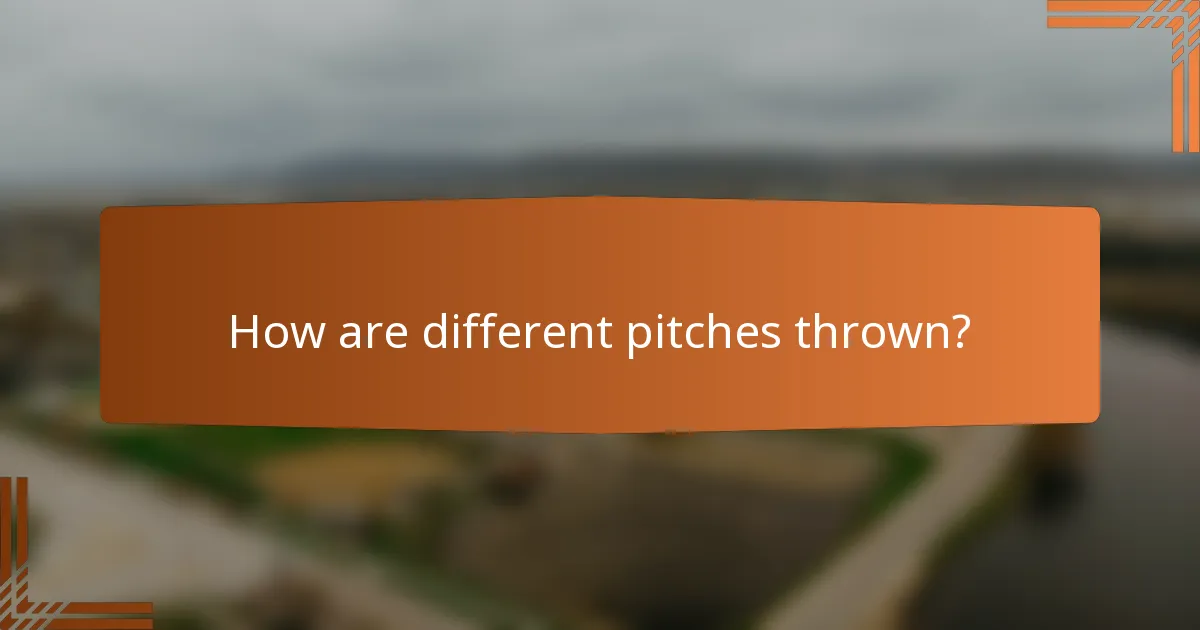 How are different pitches thrown?