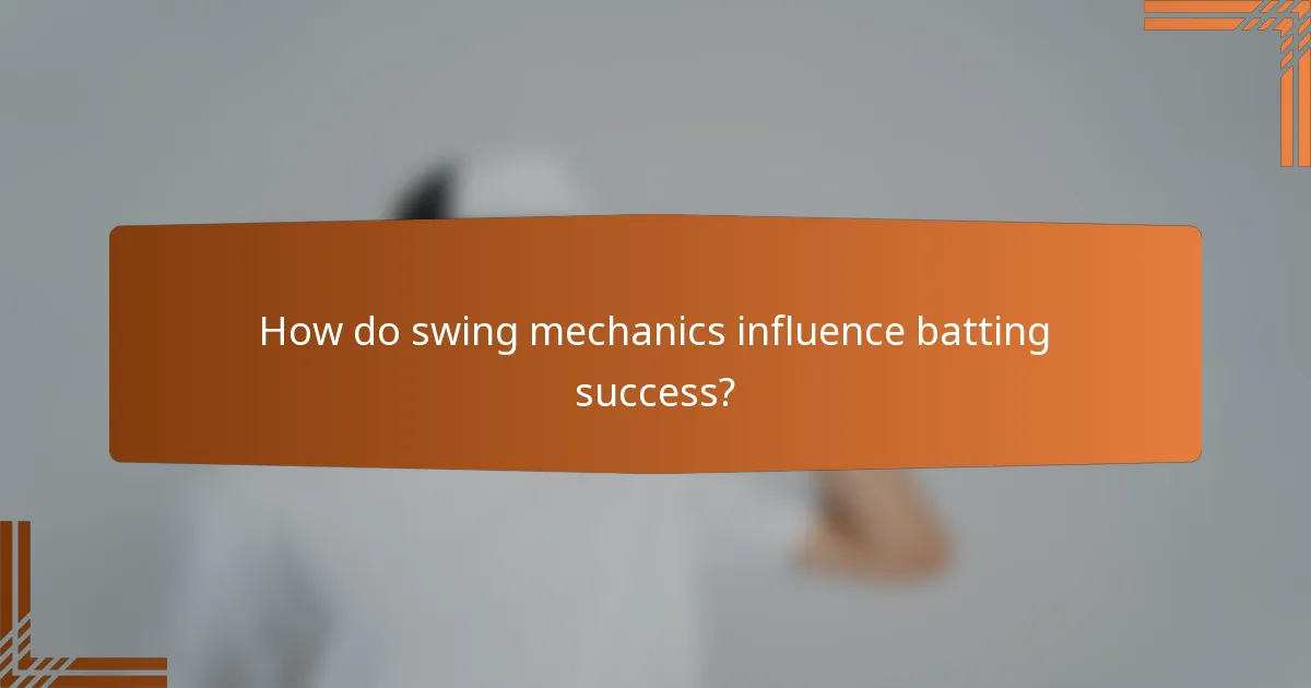 How do swing mechanics influence batting success?
