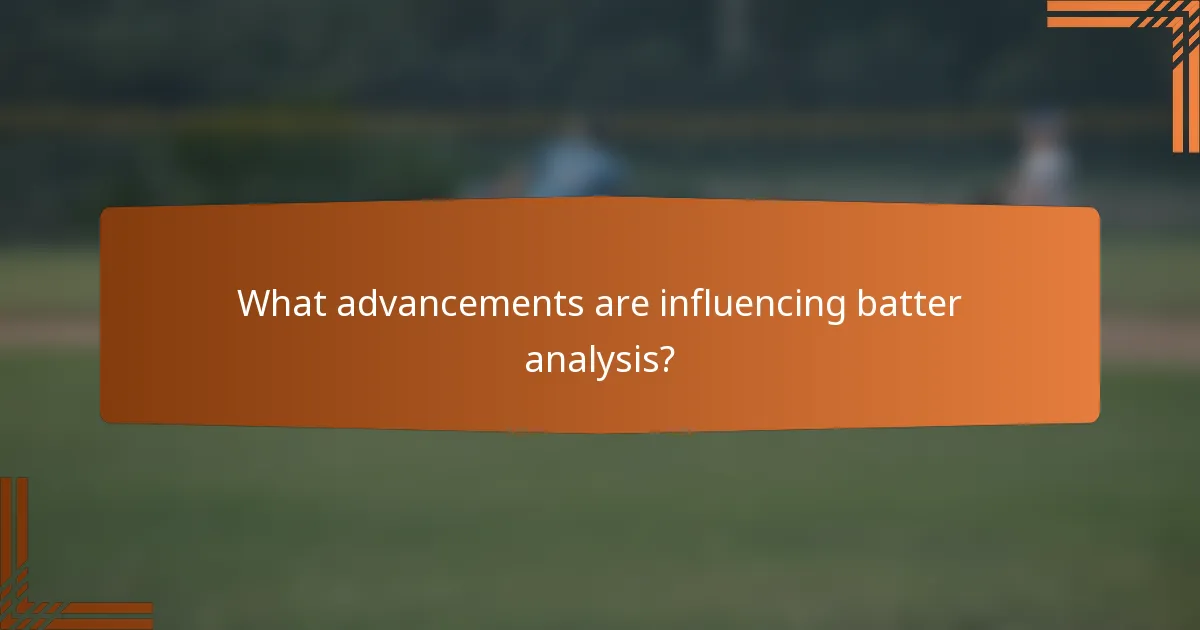What advancements are influencing batter analysis?