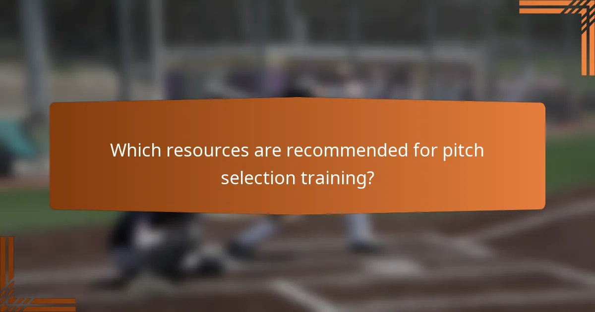 Which resources are recommended for pitch selection training?